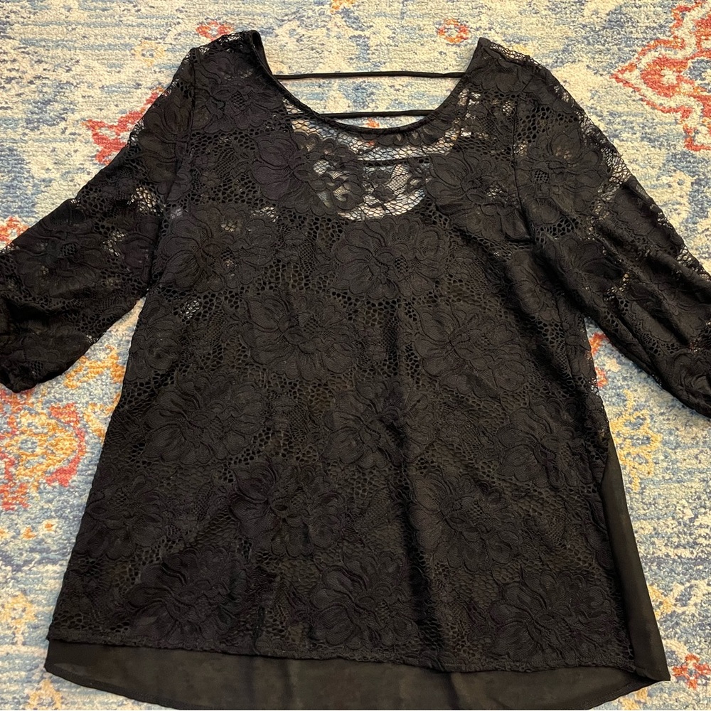 Lelis sheer black lace top